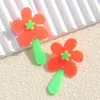 Pendientes de Nueva Llegada Primavera Color de Contraste Margarita Pendientes de Acrílico de Botón Fresco Retro Pendientes de Borla Joyería para Orejas para Mujeres
