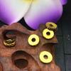 Nuevos accesorios de joyería chapados en oro que conservan el color, cuentas de proverbio de seis palabras de 10 mm, cuentas redondas de moneda de cobre, accesorios de joyería de oro arena DIY