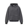 Sudadera con Capucha de Orejas de Conejo a Rayas Estilo Americano para Mujer, Silueta Corta y Amplia, Adelgazante, Nueva Versátil de Moda Otoño e Invierno 2025