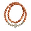 Pulsera de Ébano Montaña Verde Lingyin Anillo Corredor de Jade Hetian Wenwan Sándalo de Laoshan Pulsera de Doble Círculo Rosario Retorcido a Mano Cuentas Budistas para Mujeres