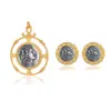 Joias de moda europeias e americanas Conjunto de joias de prata esterlina S925 Europeu e americano conjunto de três peças luxo de alta qualidade Moedas antigas gregas Nongshen