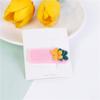 Outono e inverno novo clipe lateral de flor de desenho animado coreano infantil joia infantil terno
