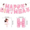 Nuevo Set de Globos para Fiesta de Cumpleaños con Temática de Ballet con Pancarta Grande, Toppers Pequeños para Pastel y Decoraciones Colgantes
