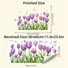 Br-Uv3895E Tulipa Roxa Borboleta Adesivo de Janela Autoadesivo Banheiro Quarto Embelezamento Adesivo Decorativo Removível