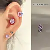 Colección de Pendientes de Hueso del Oído Morado de Ensueño Pendientes de Zirconia Pendientes Planos Espirales de Titanio Médico para el Hélice Pendientes de Hueso del Oído Morados