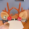 Bebé Navideño Corea del Sur Accesorios para el Cabello Reno Navideño Pinza para el Cabello de Niña Linda Pinza Navideña Adorno para la Cabeza Niños Cuernos de Reno