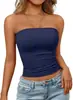 Top Tubinho Europeu e Americano Vendido na Amazon, Top Cropped Franzido, Versátil e Justo para o Trabalho e Uso Casual