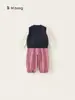 Conjunto de Tres Piezas Ropa para Niños Pequeños You Bao Camiseta Interior con Volantes Chaleco de Lana de Conejito Pequeño Pantalones Deportivos Casuales Conjunto para Niñas