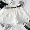 Verano 2026 nueva moda versátil de cintura alta adelgazantes shorts de traje shorts casuales de pierna ancha para mujer, estilo popular