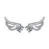 Aretes Carlime Alas de Ángel Diamante de Color Volando con Dos Alas Aretes de Alas de Ángel Simples Elegantes Pendientes de Celebridad de Internet