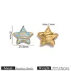 Accesorios de Estrella con Borde Dorado para Goteo de Aceite de Acero Inoxidable, Pulsera, Collar, Pendientes, Accesorios para el Cabello Hechos a Mano para DIY, Accesorios Versátiles de Estrella de Cinco Puntas