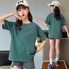 Tiro Real Ropa Infantil Camiseta de Manga Corta para Hombre y Mujer Algodón Puro Verano Nuevo Infantil de Bebé Casual Top de Media Manga Niños Medianos-Grandes Moderno