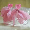 Estilo Vacacional Pétalos de Corazón Rosa Atmósfera Hada Tela Revoloteante Pendientes Pendientes Pinzas para Orejas Pendientes