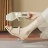 Sandalias de Verano para Mujer, Nuevo Estilo 2026, Tacones Altos Gruesos, Sandalias de Playa, Estilo Hada, Adecuadas para Usar con Faldas, Sandalias Casuales