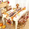 Toalha de Mesa Decorativa de Outono para Ação de Graças Transfronteiriça, Caminho de Mesa Folha de Bordo Peru Festival da Colheita de Outono, Jogo Americano para Acampamento ao Ar Livre, Tapete de Mesa