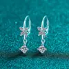 Pendientes Xindeyi de Plata de Ley S925 con Moissanita Completa para Mujer, Pendientes de Mariposa con Borla, Pendientes Pequeños Exquisitos y Simples