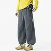 Pantalones de senderismo impermeables funcionales para hombre, estilo casual americano, corte holgado, talla grande, versátiles, pantalones de trabajo de pierna recta