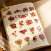 Pegatinas para Planificador de Pétalos de Rosa Diario Retro de Rosas Material Decorativo DIY Pegatinas Florales Papelería para Estudiantes Regalo
