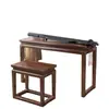 Nueva mesa guqin de madera de olmo estilo chino, mesa guqin resonante con taburete, mesa guzheng de madera maciza, escritorio de caligrafía tradicional china, mesa estilo Zen antiguo
