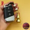 Chaveiro criativo de cabaça oca de latão puro Pingente de carro Chaveiro de pequeno frasco de remédio de emergência Ornaments de armazenamento portátil