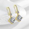 Pendientes elegantes de estilo coreano con borlas ligeras y lujosas, con diseño cuadrado de azúcar, combinables con todo, para niñas, elegantes joyas de textura metálica de lujo para mujeres.