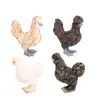 Conjunto de 4 Figuras Realistas de Galinha Figuras de Animais de Fazenda em PVC Modelos de Galinha Realistas Brinquedos de Aves para Crianças Decorações para Casa e Jardim Edu