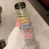 Banda de Goma Básica Banda de Goma Macaron Cuerda Elástica Alta para el Cabello Accesorios para el Cabello Banda para el Cabello con Hilo Sin Costuras Cuerda para la Cabeza Joyería al por Mayor