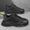 Zapatos de hombre, nuevo modelo otoño 2026, malla transpirable, negro guerrero casual deportivo, amortiguadores, suela gruesa, zapatos tipo papá para hombre