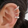 Clip de oreja sin perforaciones tipo C con diamantes de venta caliente transfronteriza entre Europa y América, combinación de traje de personalidad retro, clip de oreja sin perforaciones