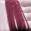 Natural Garnet semiacabado contas redondas longa cadeia atacado roxo dente preto longa cadeia millet contas soltas
