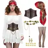 Novo Conjunto de Acessórios para Festa a Fantasia de Halloween Transfronteiriça Pirata Lenço de Cabeça Cinto Colar Pulseira