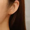 Pendientes de Acero Inoxidable con Lazo de Moda Europea y Americana para Mujer 18K Moda Joyería para Orejas de Alta Gama Versátil