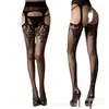 Meias-calça de Suspensório para Plus Size Comércio Exterior Transfronteiriço Sexy Jacquard Vazado Calças Rede de Pescar Europeias e Americanas Sedução Transfronteiriça Meias-calça de Suspensório Sexy