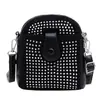 Bolso para Teléfono Móvil de Moda y con Textura Tachonado de Diamantes para Mujer 2024 Nueva Versión Coreana Bolso Versátil Multifuncional para Monedas Bolso Cruzado Venta al por Mayor