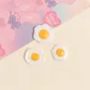Colgante de Huevo Frito Grande de Dibujos Animados Pegamento de Crema Juguete de Comida DIY Llavero Adorno Colgante Piezas para Accesorios de Cabello