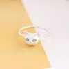 Brincos de tarraxa de gato formato de desenho animado de animal moda fofo versão japonesa joias frescas Coreia do Sul ins anel de gatinho preto