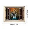 MZCT801-830 Janela Falsa de Madeira Estéreo 3D Adesivo Magnético Cenário de Janela de Madeira Fora da Janela Adesivo Magnético para Geladeira