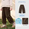 Calça Feminina Jellybaby, Calça de Veludo para Crianças Maiores, Nova Calça de Banana Infantil Bordada Francesa de Outono