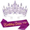 Amazon Aleación Corona de Fénix Tiara Niña Diamante Fiesta de Cumpleaños Novia Set Xiuhe Pasador Venta al por Mayor