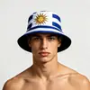 Sombrero de Pescador con Bandera de Uruguay para Hombres y Mujeres, Sombrero para el Sol con Protección Solar, Merchandising para Aficionados de la Copa del Mundo, Sombrero de Cubo de Doble Cara