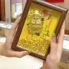 Palácio Celestial Dourado da Riqueza Instantânea Porta-Retrato Ornamento para Sala de Estar, Lingote Pequeno da Fortuna Corrente Tigela de Tesouro, Presente de Ano Novo