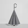 Paraguas Invertido Automático de Doble Capa con Mango Largo para Hombres y Mujeres, Protección Solar, Lluvia o Sol, Parasol Grande de Doble Capa Resistente al Viento para Montar en el Coche