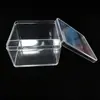 Caja cuadrada transparente de PS de alta transparencia para joyería, anillos, perlas, collares, accesorios pequeños, caja de exhibición a prueba de polvo, venta al por mayor