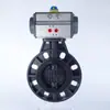 Válvula Borboleta Pneumática de UPVC D671X-16S Válvula Plástica de PVC Resistente à Corrosão por Ácidos e Alcalis 63 75 90 110 160