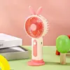 Ventilador de Mano Pequeño de Dibujos Animados Portátil Compacto de Tres Velocidades Carga USB Ventilador de Escritorio Transfronterizo para Amazon