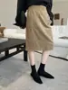 HOO Outono Novo Feminino Estilo Francês Caimento Relaxado Camurça Para Ir ao Trabalho Elegante Versátil Saia BQA6176