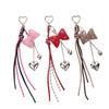 Venda quente cordão de couro chaveiro pingente miu pingente personalidade cordão trançado chaveiro pingente pingente de bolsa borla