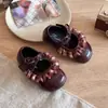 Zapatos Andadores para Bebé Niña Zapatos de Princesa con Encaje Estilo Ballet Zapatos Pequeños de Cuero para Niñas Suela Suave Nuevo Estilo Lazo Lindos Zapatos Individuales para Bebé
