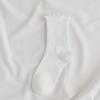 Calcetines de encaje de hongos para mujer, calcetines de invierno para mujer, calcetines de algodón de color sólido con encaje de otoño e invierno, lindas medias blancas japonesas de primavera y otoño, al por mayor