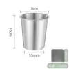 Amazon 304 Taza de Cerveza Taza de Acero Inoxidable Borde Enrollado Taza de Café Taza para Acampar al Aire Libre Barbacoa Taza de Acampada Fabricante